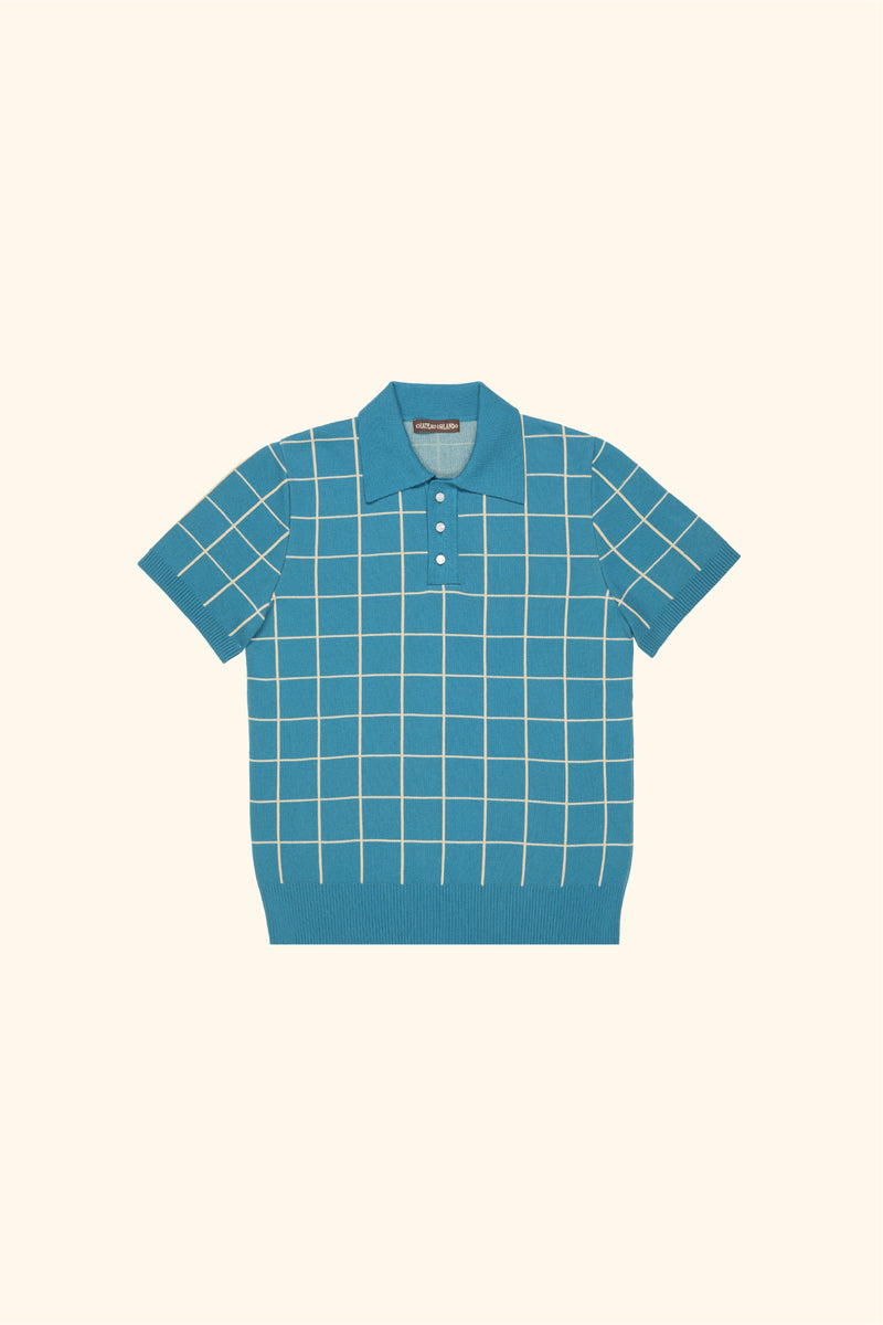 Windowpane Check Polo Shirt – Cotton Jacquard Polo | Chateau Orlando
