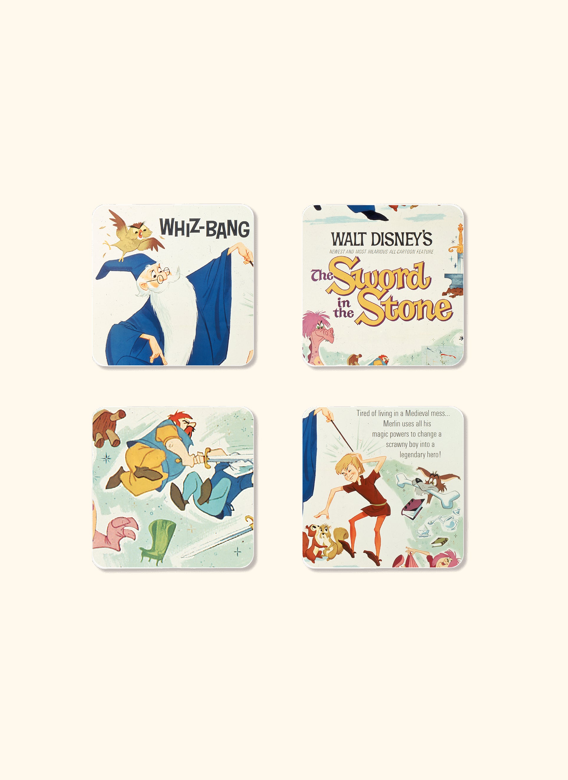 The Sword in the Stone Poster Coaster Set