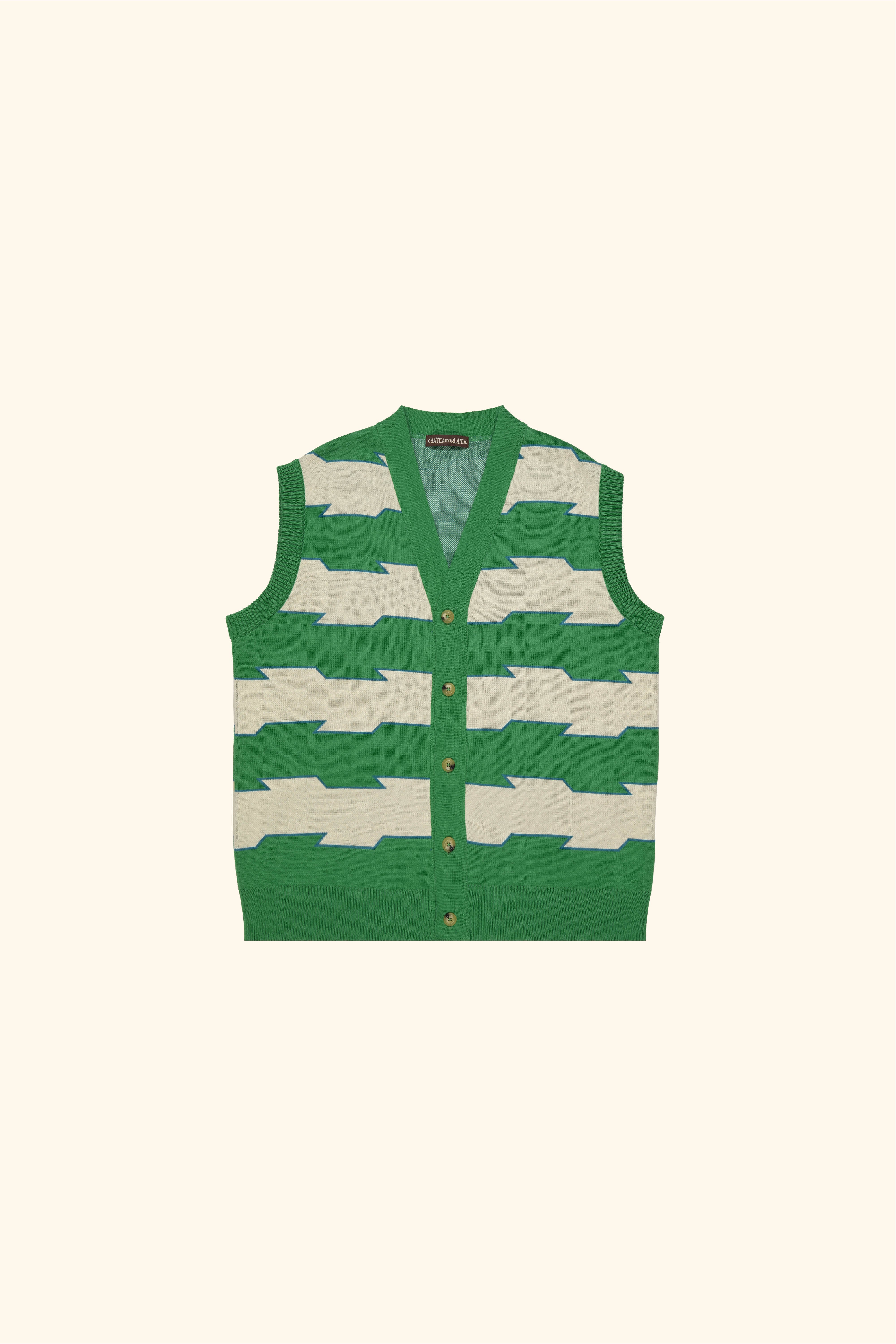 Railway Stripe Cardigan Vest