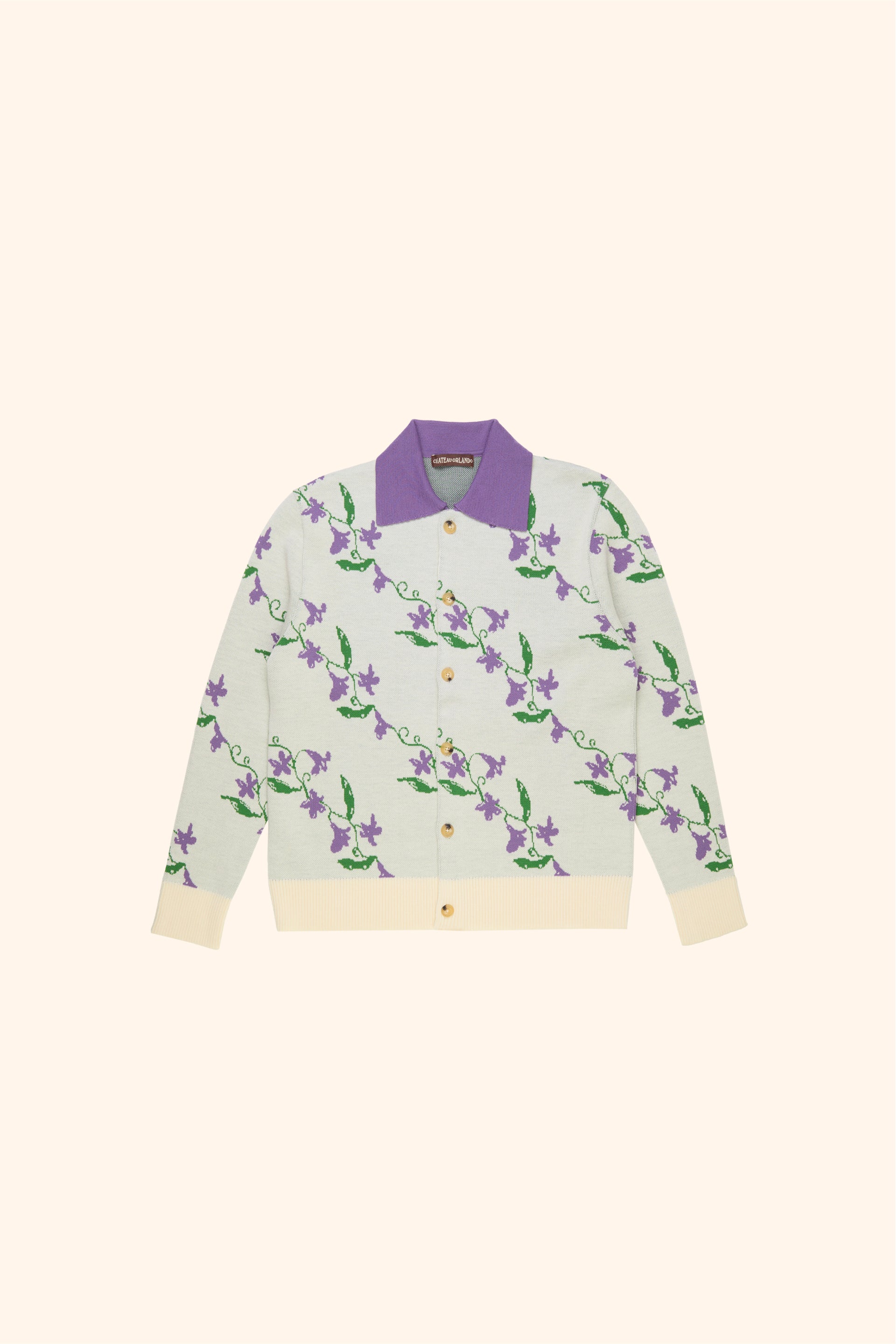 Trailing Violets Polo Cardigan